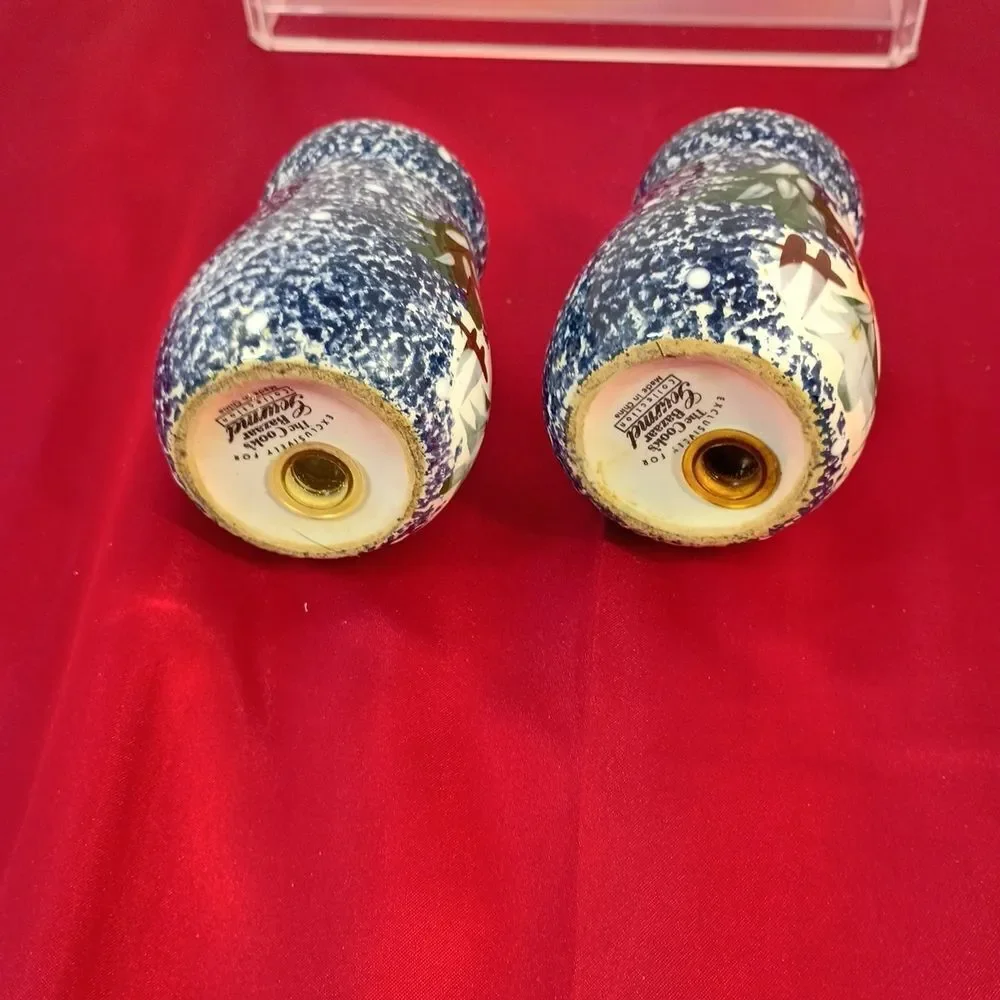Blue and Gold Glitter Salt and Pepper Shakers